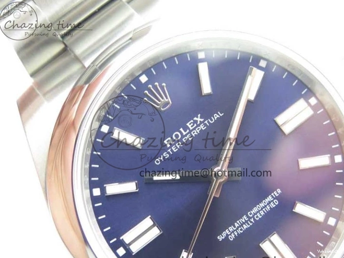 EWF 41mm Oyster Deep on Blue A3230 Perpetual Edition SS Best Dial Bracelet 124300 0226